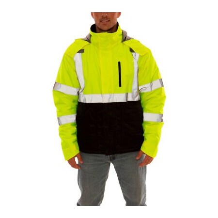 Tingley Tingley® Narwhal„¢ Heat Retention Jacket, Fluorescent Yellow/Green & Black, L J26142.LG